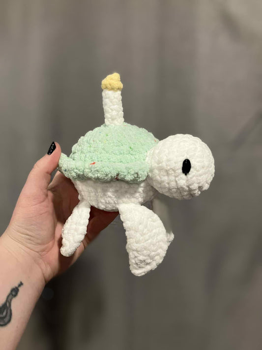 Birthday cupcake turtle